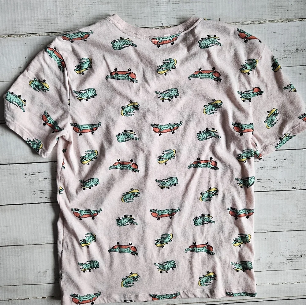 Old Navy Skate‎ Boarding Alligator Pink Tee Size Youth XL